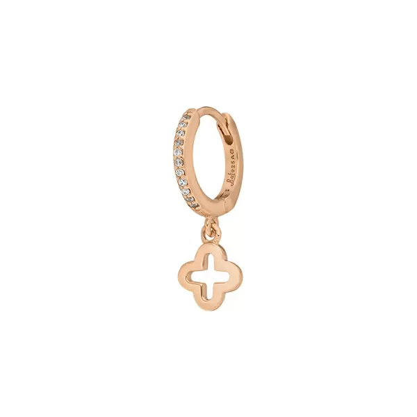 Leaf Jewelry Single Creole CLOVER/Zirkonia, 18 K Rosegold vergoldet Outlet