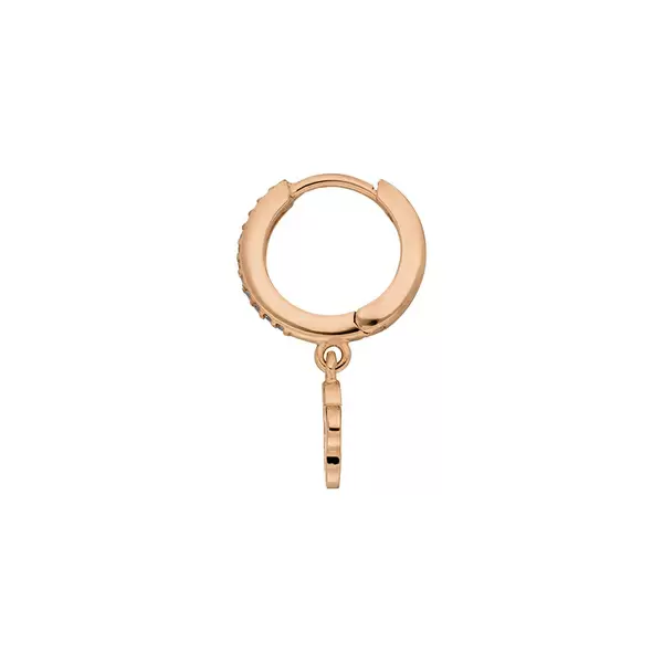 Leaf Jewelry Single Creole CLOVER/Zirkonia, 18 K Rosegold vergoldet Outlet