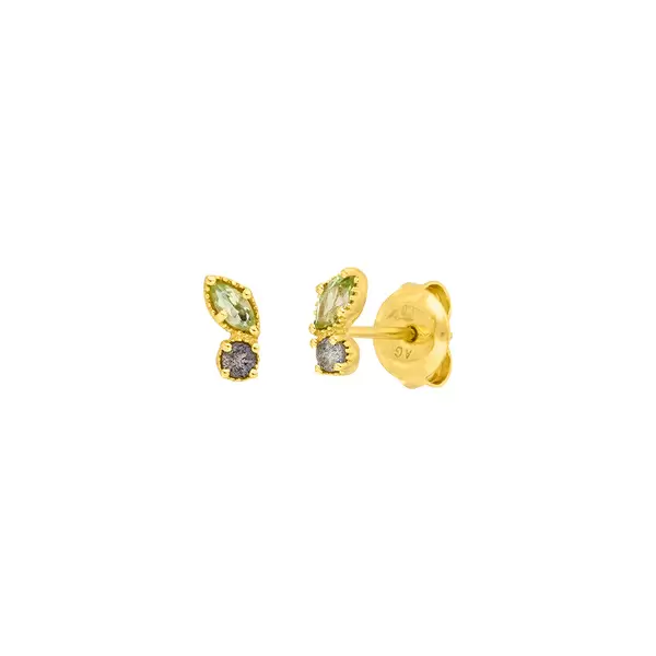 Leaf Jewelry Ohrstecker Two Gems, Peridot, 18 K Gelbgold vergoldet Angebote