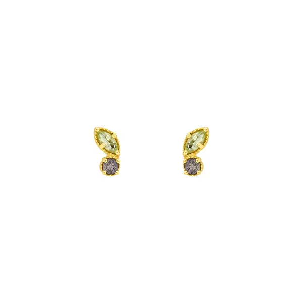 Leaf Jewelry Ohrstecker Two Gems, Peridot, 18 K Gelbgold vergoldet Angebote