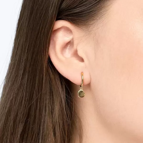 Leaf Jewelry Single Creole PLATELET, 18 K Gelbgold vergoldet im Angebot