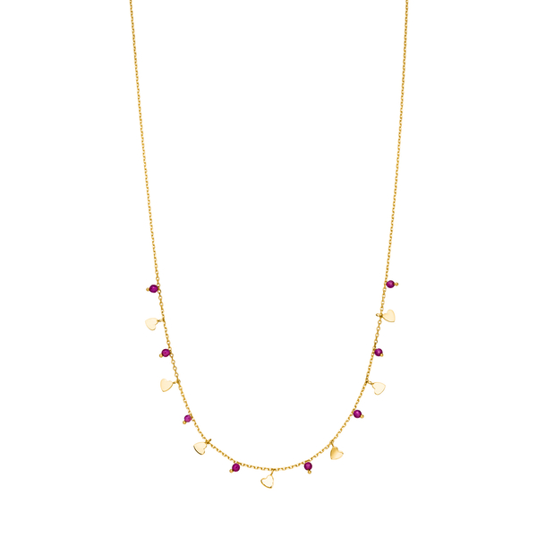Leaf Jewelry Halskette Hearts Rubin, 18 K Gelbgold vergoldet Schlussverkauf