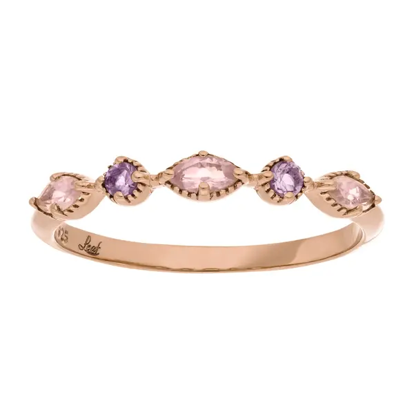 Leaf Jewelry Silber Ring, Oval Gems, Rosenquarz, Rosegold Sonderangebot