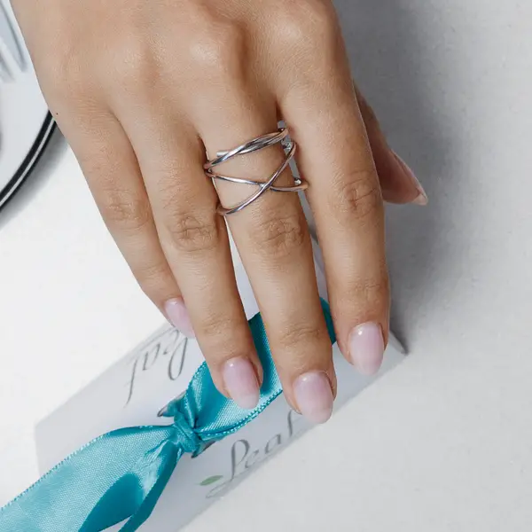 Leaf Jewelry Ring X Cross, 925 Sterlingsilber, Größe 54 Günstig kaufen