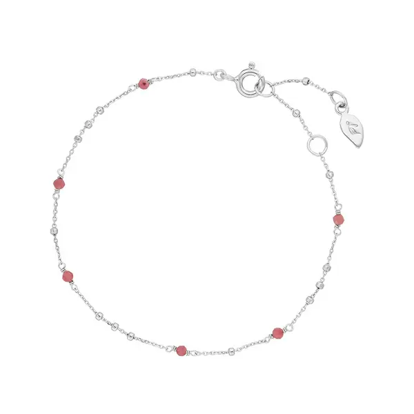 Leaf Jewelry Armkette Flying Gems, Rhodonit, 925 Sterlingsilber Großer Ausverkauf