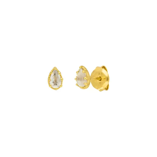 Leaf Jewelry Ohrstecker Drop, Prehnit, 18 K Gelbgold vergoldet Black Friday