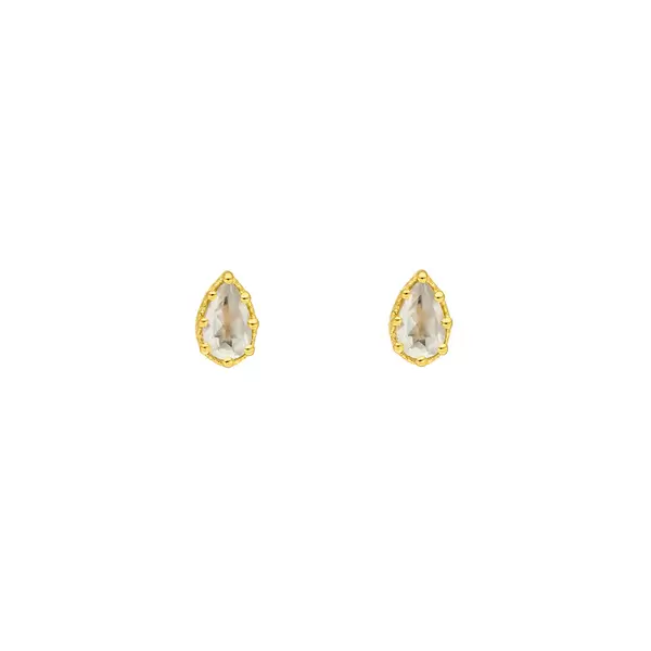 Leaf Jewelry Ohrstecker Drop, Prehnit, 18 K Gelbgold vergoldet Black Friday
