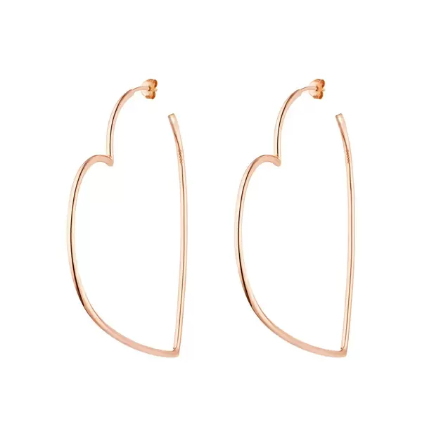 Leaf Jewelry Creole Herz, 60mm, 18K Rosegold vergoldet Weihnachtsangebot
