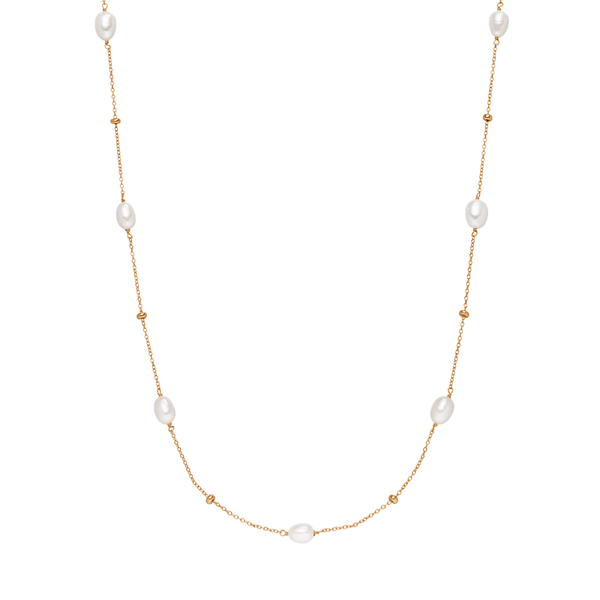 Leaf Jewelry Halskette Perlen Basic, 18 K Rosegold vergoldet Osterangebot