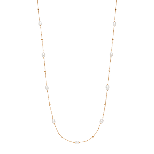 Leaf Jewelry Halskette Perlen Basic, 18 K Rosegold vergoldet Osterangebot