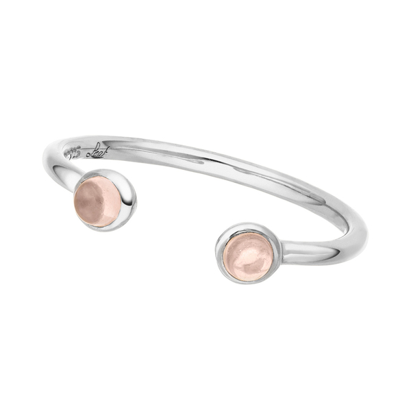 Leaf Jewelry Silber Open Ring, Rosenquarz Vatertagsangebot