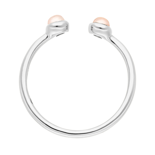 Leaf Jewelry Silber Open Ring, Rosenquarz Vatertagsangebot
