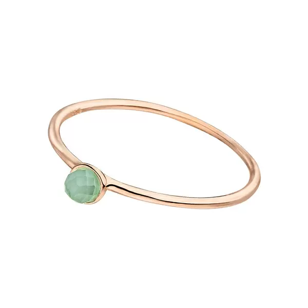 Leaf Jewelry Stacking Ring, Aqua Calzedon, 3mm, 18 K Roségold vergoldet Top Angebot