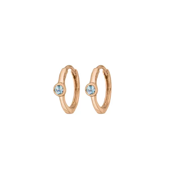 Leaf Jewelry Creole One Gem, Blauer Topas, 18 K Rosegold vergoldet Exklusive Angebote