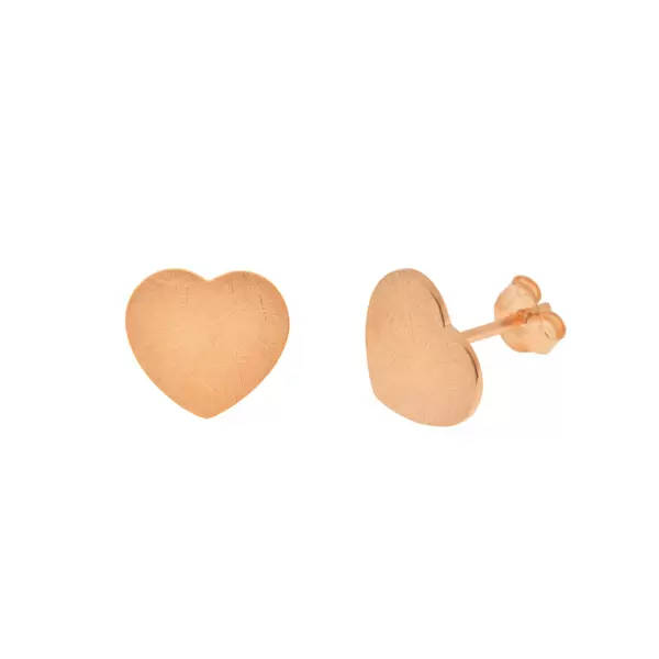 Leaf Jewelry Ohrstecker Heart-Disc, matt, 18 Rosegold vergoldet Neuheiten