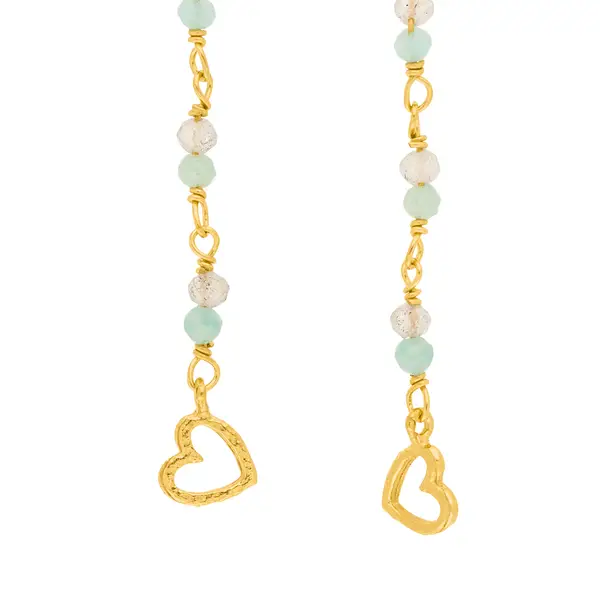 Leaf Jewelry Ohrhänger Amazonit, 18 K Gelbgold vergoldet Wochenangebot