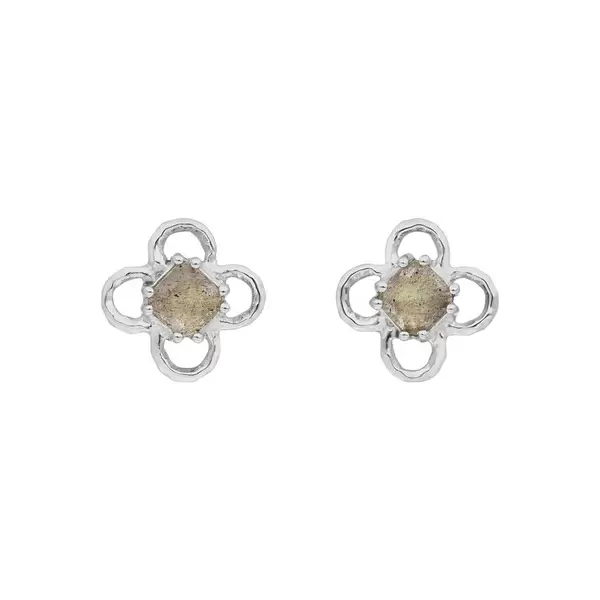 Leaf Jewelry Ohrstecker Clover Gem, Labradorit, 925 Sterlingsilber Bis zu 60% Rabatt