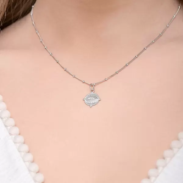 Leaf Jewelry Halskette Evil Eye, 45cm, 925 Sterlingsilber Nur für heute