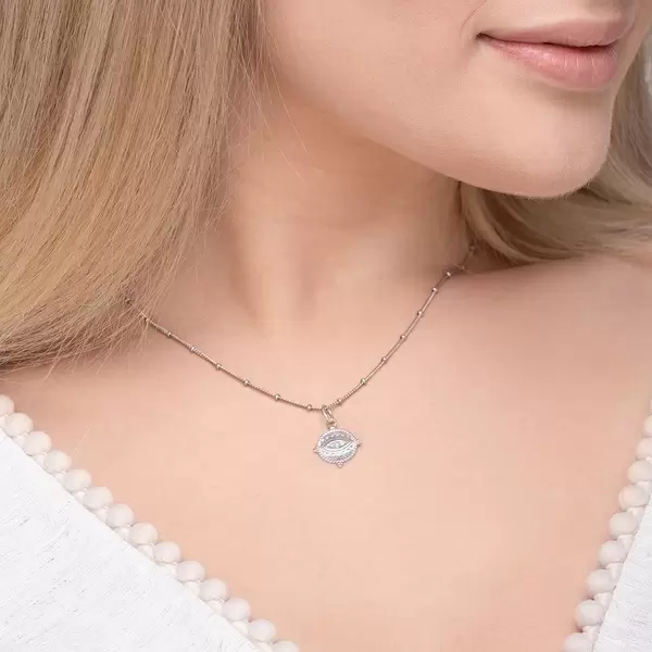 Leaf Jewelry Halskette Evil Eye, 45cm, 925 Sterlingsilber Nur für heute