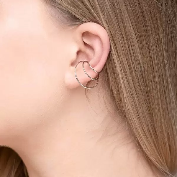 Leaf Jewelry Earcuff Triple Ring, 925 Sterlingsilber Bis zu 55% Rabatt