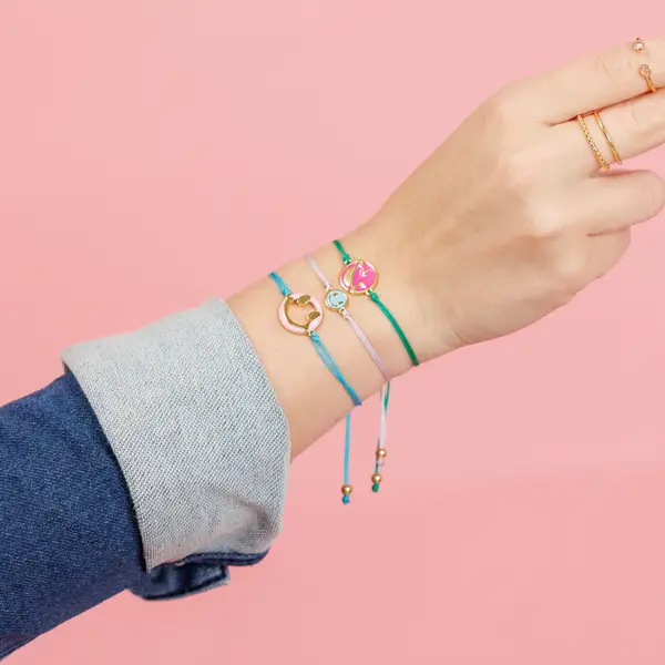 Leaf Jewelry Glücksarmband "LOL" EMOJI, 18 K Gelbgold vergoldet Clearance-Verkauf
