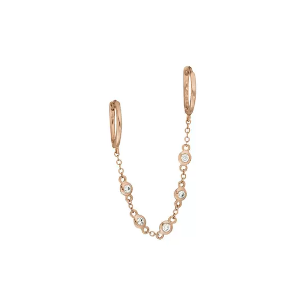 Leaf Jewelry Ear Candy - Double Hoop, Zirkonia, 18 K Rosegold vergoldet Kostenloser Versand international