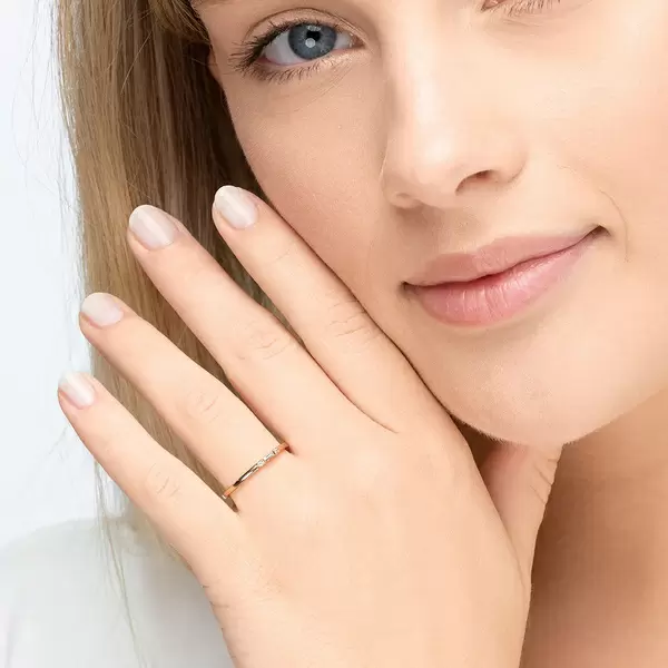 Leaf Jewelry Ring SPARKLE, small, 18 K Rosegold vergoldet, Gr.50 zollfrei