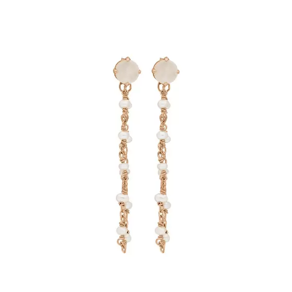 Leaf Jewelry Ohrhänger Flying Gem, Perle/Rosenquarz, 18 K Rosegold vergoldet 2025