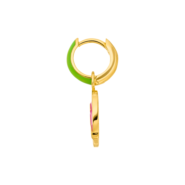 Leaf Jewelry Single Creole "LOL" EMOJI, 18 K Gelbgold vergoldet Meist gekauft