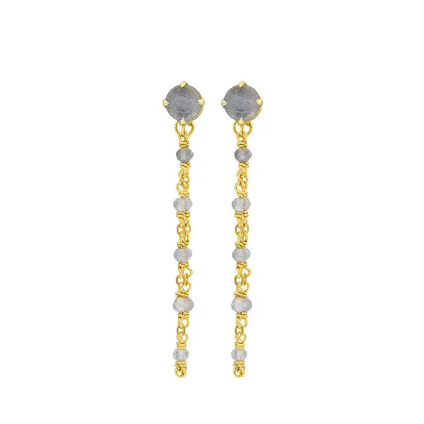 Leaf Jewelry Ohrhänger Flying Gem, Labradorit, 18 K Gelbgold vergoldet Fabrik Onlineshop