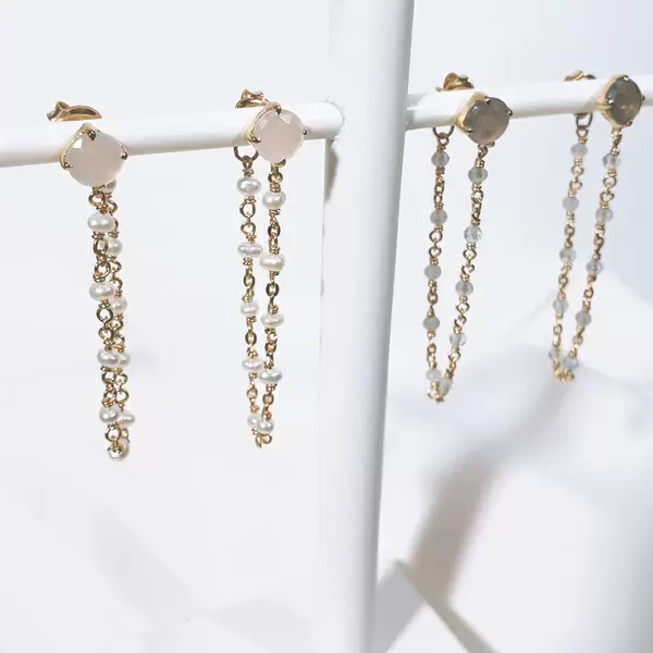 Leaf Jewelry Ohrhänger Flying Gem, Labradorit, 18 K Gelbgold vergoldet Fabrik Onlineshop