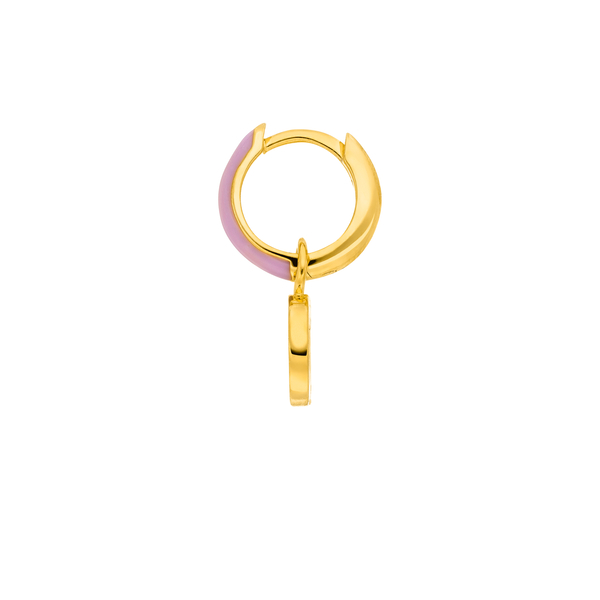 Leaf Jewelry Single Creole "Happy" EMOJI, 18 K Gelbgold vergoldet Großer Ausverkauf