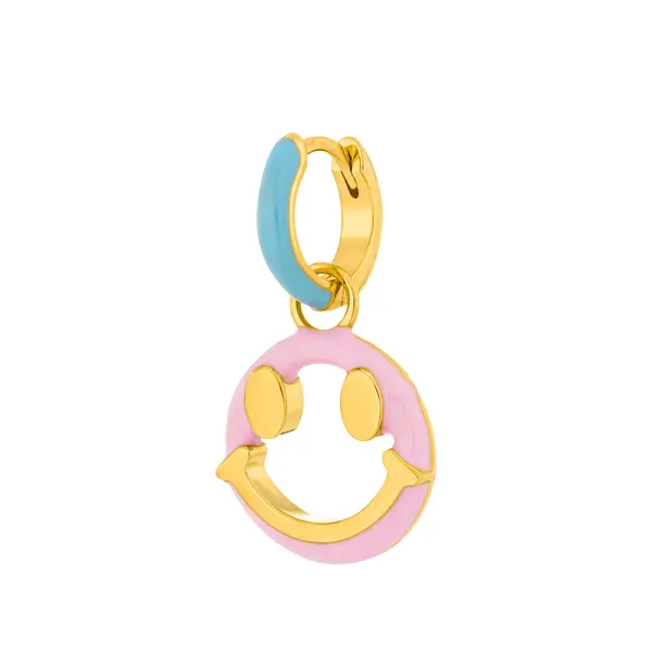 Leaf Jewelry Single Creole "Joy" EMOJI, 18 K Gelbgold vergoldet Online Shopping