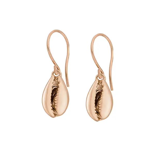 Leaf Jewelry Ohrhänger Cowrie Shell, 18 K Rosegold vergoldet Cyber Monday
