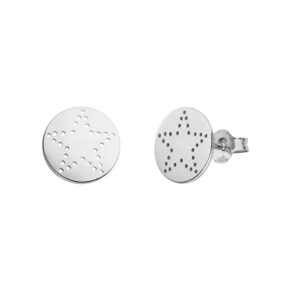 Leaf Jewelry Ohrstecker Mini-Disc STAR, 925 Sterlingsilber Osterangebot