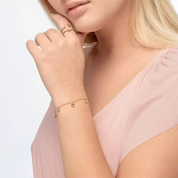 Leaf Jewelry Armkette Sweet Drops, Mix Gems, 18 K Rosegold vergoldet Valentinstagsangebot