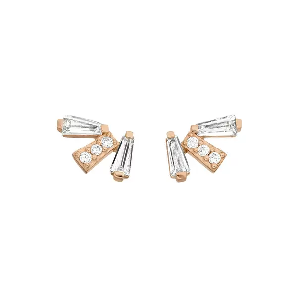 Leaf Jewelry Ohrstecker CRYSTAL, 18 K Rosegold vergoldet Online Outlet