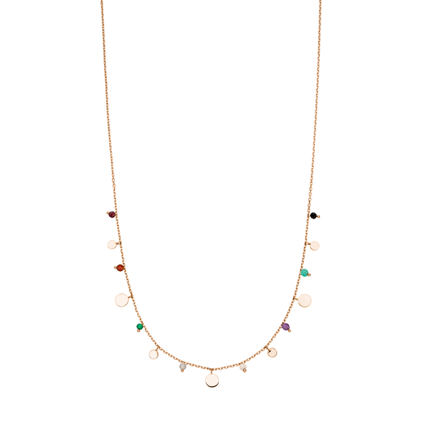 Leaf Jewelry Halskette Platelet Mix, 18 K Rosegold vergoldet Bestseller