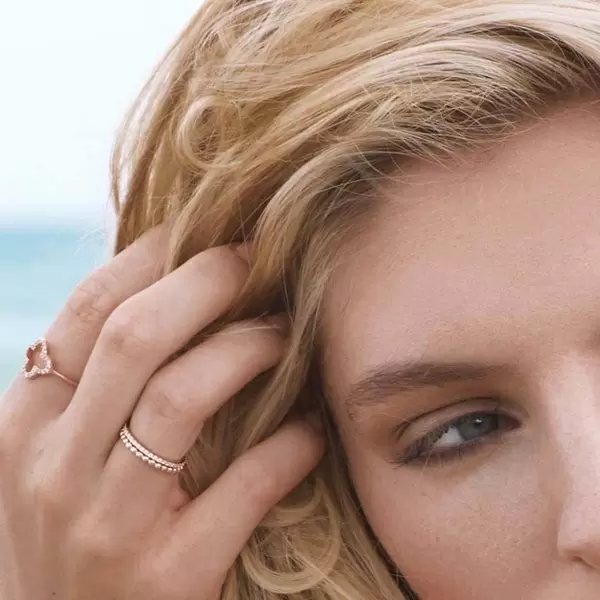 Leaf Jewelry Ball-Ring, 18 K Rosegold vergoldet, Größe 46 Tiefpreis