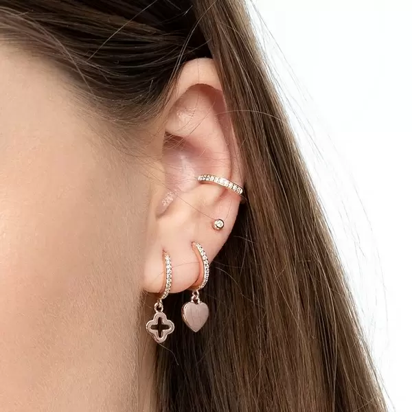 Leaf Jewelry Ear Mix, 5-er Set, 18 K Rosegold vergoldet Super Sparpreis