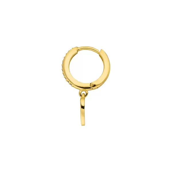 Leaf Jewelry Single Creole HEART/Zirkonia, 18 K Gelbgold vergoldet Letzter Tag