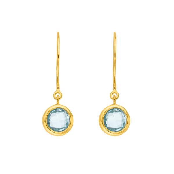 Leaf Jewelry Ohrhänger Solitär, Blauer Topaz, 18 K Gelbgold vergoldet Bis zu 65% Rabatt