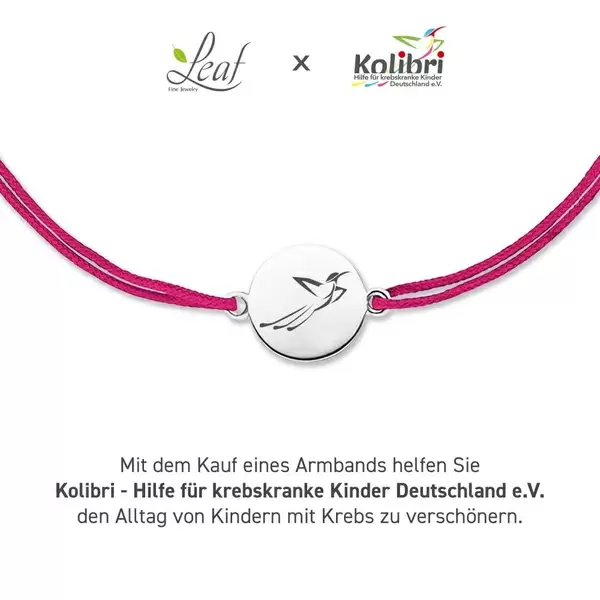 Leaf Jewelry Charity Armband KOLIBRI, Fuchsia Nur noch ein Tag übrig