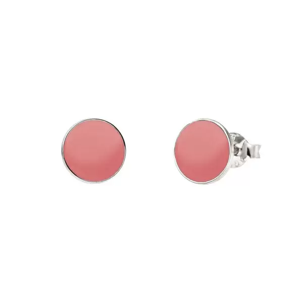 Leaf Jewelry Ohrstecker Circles Emailliert, 925 Sterlingsilber, peach Black Friday Preise