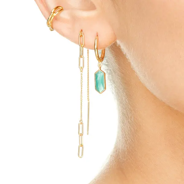 Leaf Jewelry Silber Earcuff, CHAIN, Gelbgold Im Verkauf