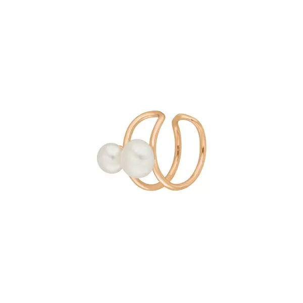 Leaf Jewelry Earcuff 2 Pearls, 18 K Rosegold vergoldet Online