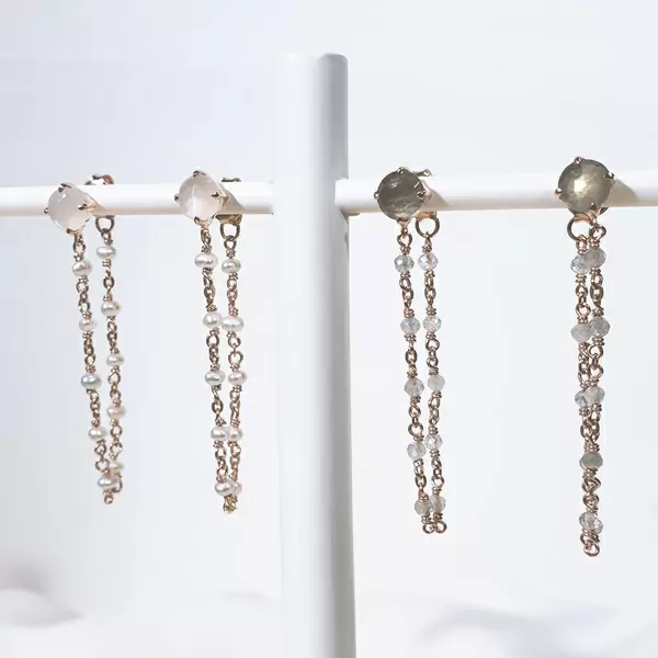 Leaf Jewelry Ohrhänger Flying Gem, Labradorit, 18 K Rosegold vergoldet Outlet