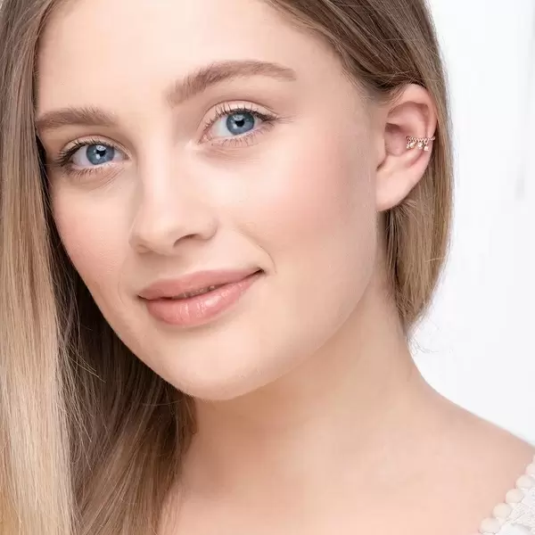 Leaf Jewelry Earcuff Fancy, 18 K Rosegold vergoldet Kostenloser Versand