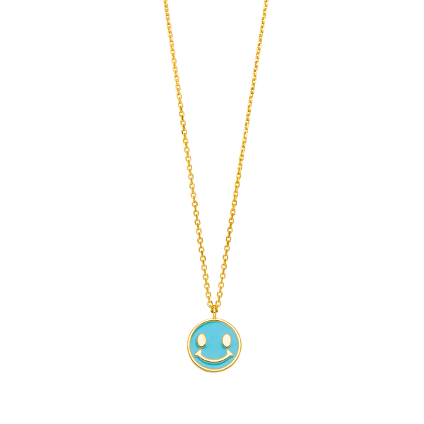 Leaf Jewelry Halskette "Happy" EMOJI, 18 K Gelbgold vergoldet Günstig kaufen