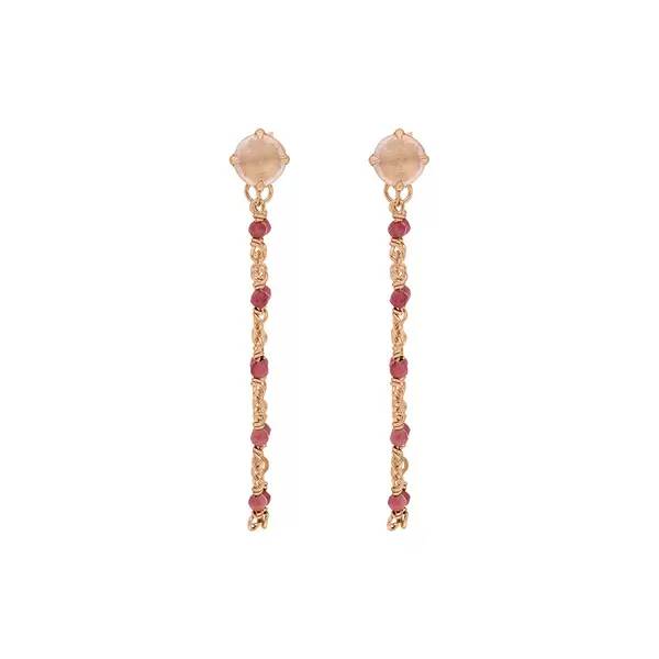 Leaf Jewelry Ohrhänger Flying Gems, Rosenquarz, 18 K Rosegold vergoldet Begrenztes Angebot